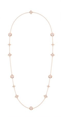 Louis Vuitton Blossom珠寶系列 Color Blossom白色珍珠母貝鑲鑽長項鍊 Q94212 TWD$885,000