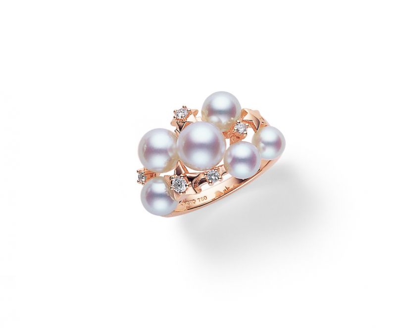 Mikimoto Starry Night系列日本Akoya真珠鑽石戒指,52,000元