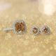 DE BEERS Aura 枕形咖啡彩鑽鑽戒 價格店洽;Aura 咖啡色彩鑽耳環 NTD 82,000