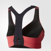 adidas一體成形罩杯式高度支撐運動內衣,採用可調節背扣與肩帶,以及特別強化肩帶接縫細節,提供更自在的支撐。