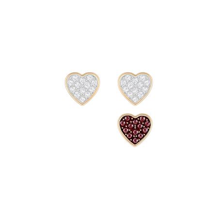 Crystal Wishes Heart 穿孔耳環, 紅色 NT$2,990