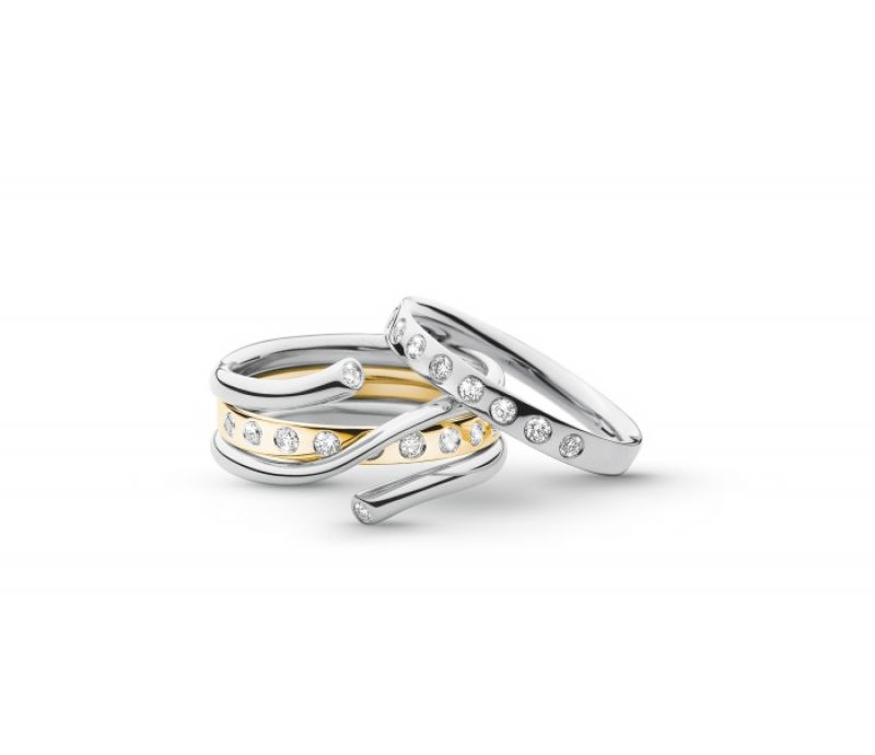 GEORG JENSEN MAGIC系列 白K金.黃K金鑲鑽戒指 NT$42,100
