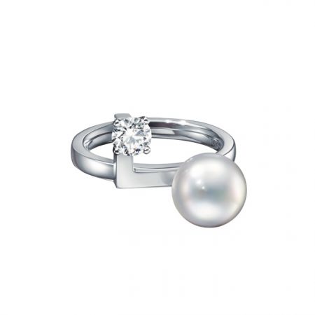 TASAKI balance note diamond鑽石珍珠白K金戒指 NT$196,000