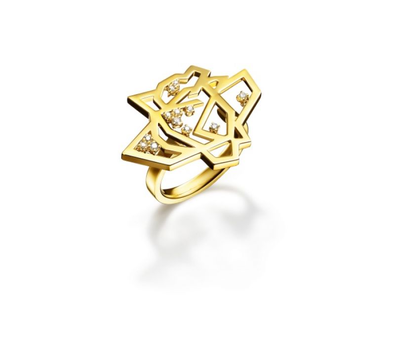 TASAKI thorn and rose 鑽石黃K金戒指 NT$118,000