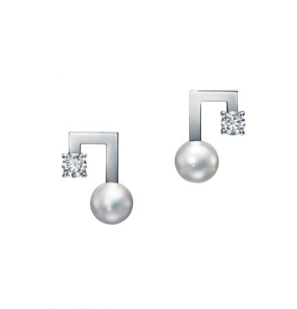 TASAKI balance note diamond鑽石珍珠白K金耳環 NT$132,000