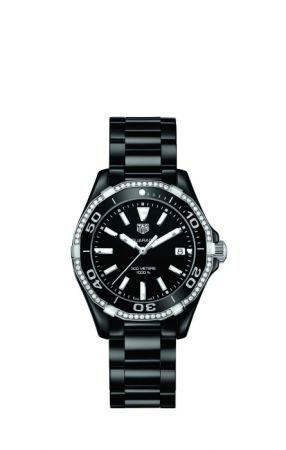 TAG Heuer Aquaracer防水300米陶瓷鑽錶 WAY1395.BH0716 建議售價NT$127,100(Bella Hadid代言款)