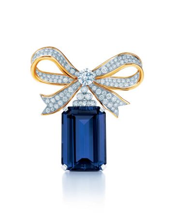 40克拉丹泉石黃k金蝴蝶結鑲鑽胸針,Tiffany & Co.