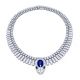 BVLGARI Mediterranean Eden 系列 Serpenti 頂級藍寶石與祖母綠鑲鑽鉑金項鍊(262169)