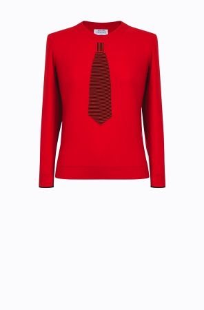 Rykiel For Ever假領帶針織衫(紅) @CLUB DESIGNER $13,600