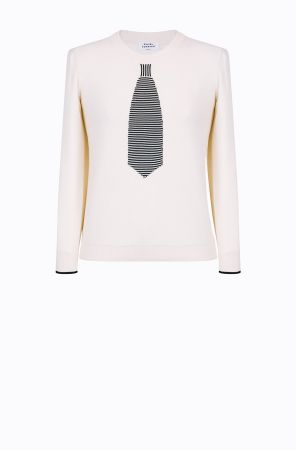 Rykiel For Ever假領帶針織衫(白) @CLUB DESIGNER $13,600