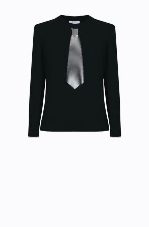 Rykiel For Ever假領帶針織衫(黑) @CLUB DESIGNER $13,600