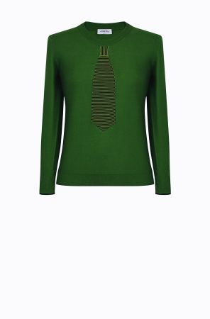 Rykiel For Ever假領帶針織衫(綠) @CLUB DESIGNER $13,600
