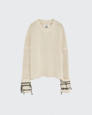 ZARA 毛邊袖口針織衫 NT2790