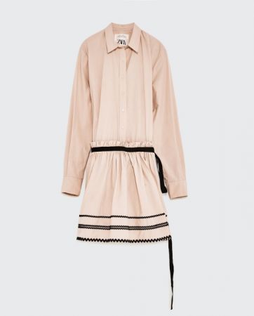 ZARA 波紋布料襯衫式洋裝 NT4490