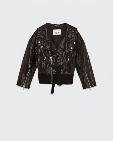 ZARA 綁帶羊皮夾克 NT10990