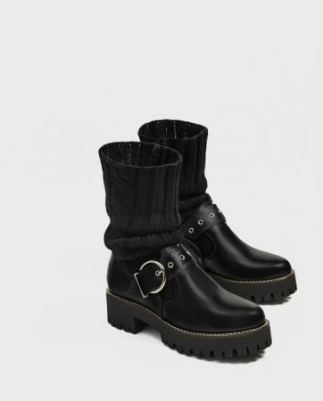 ZARA 溝紋鞋底襪型短靴 NT6490