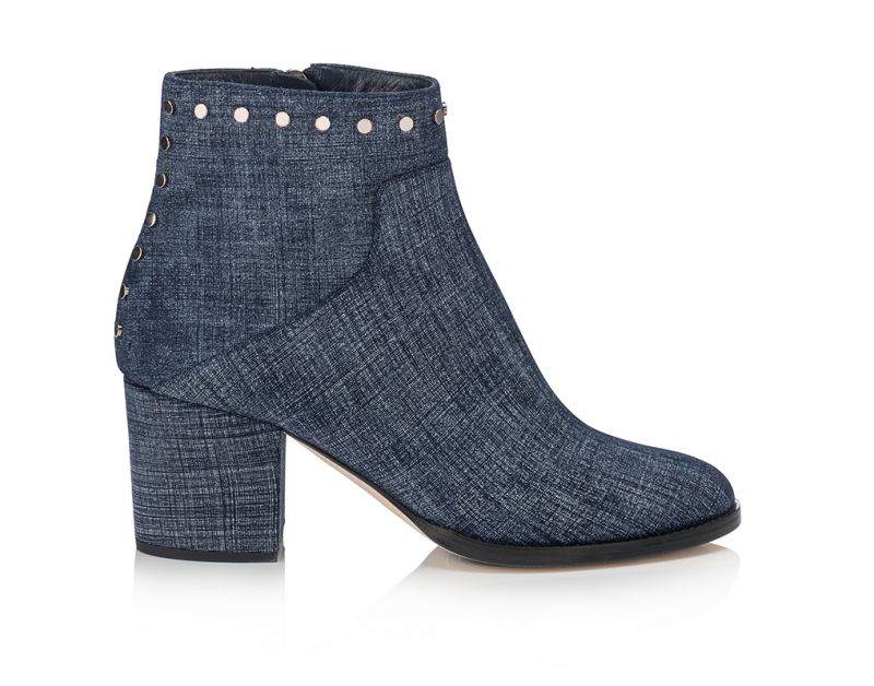拼接丹寧短靴,Jimmy Choo。