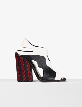雙色拼接粗高跟露趾涼鞋,Proenza Schouler,NT30,500。
