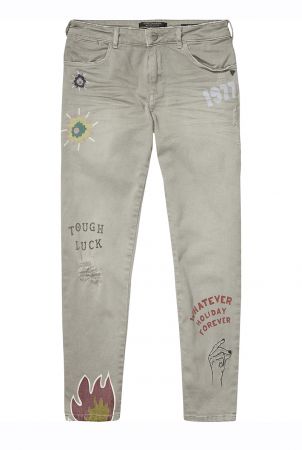 俏皮印花牛仔褲,Maison Scotch,NT6,190。