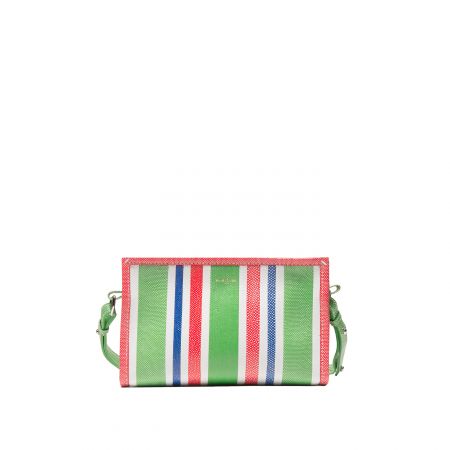 彩色條紋手拿包,Balenciaga。