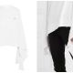 不規則袖擺大學Tee。