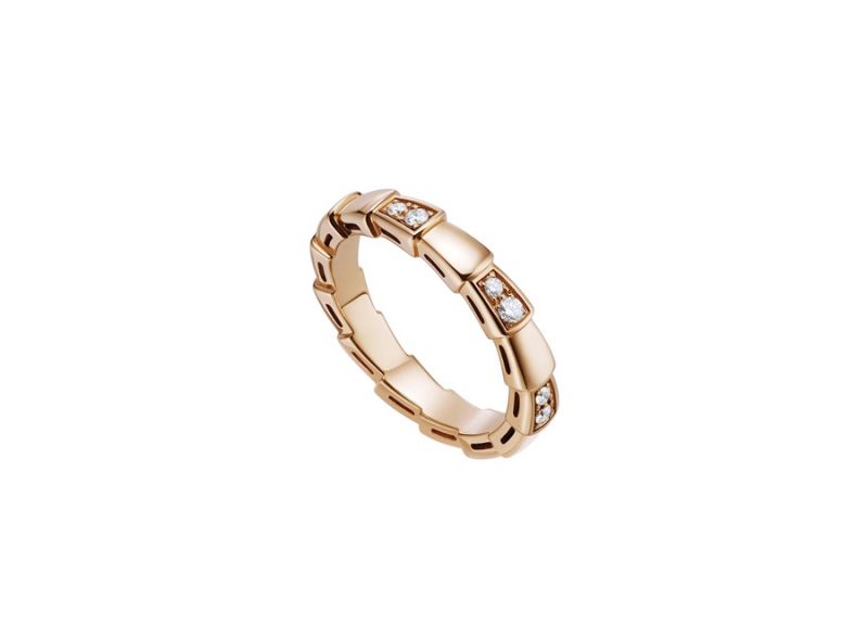 AN857896_BVLGARI SERPENTI VIPER RING玫瑰金鑽石戒指,參考價格 約新台幣77,800元