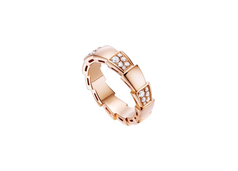 AN857928_BVLGARI SERPENTI VIPER RING玫瑰金鑽石戒指,參考價格 約新台幣113,500元
