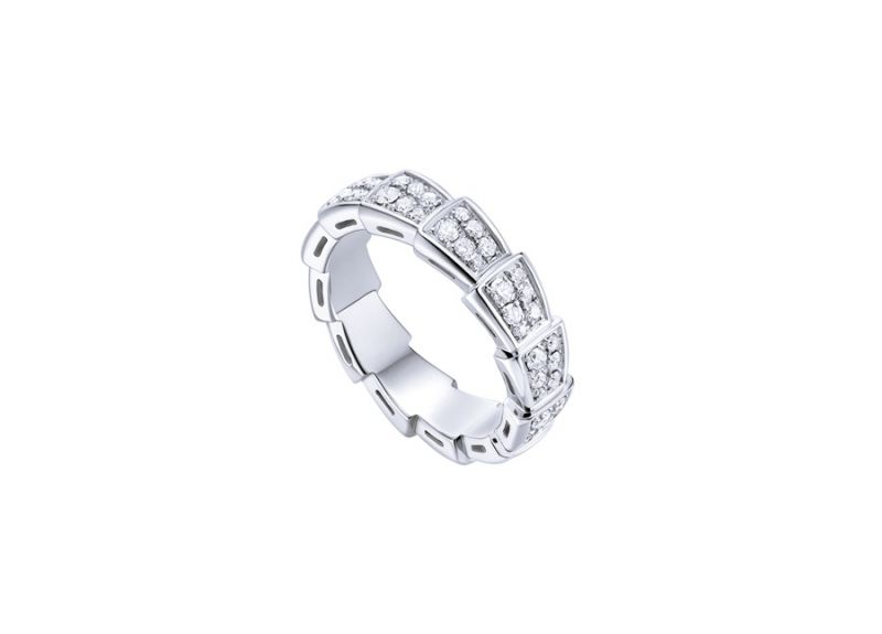 AN857940_BVLGARI SERPENTI VIPER RING 白K金鑽石戒指,參考價格 約新台幣191,400元