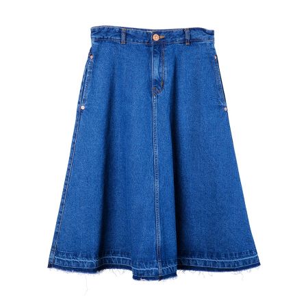 丹寧及膝裙( 藍)$3,080