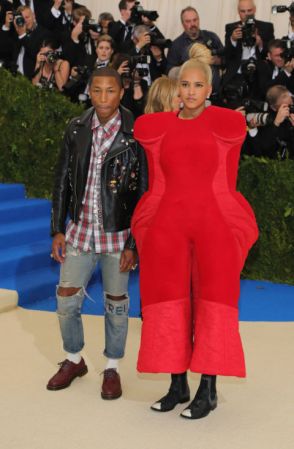 Pharrell Williams and Helen LasichanhIn Comme des Garçons