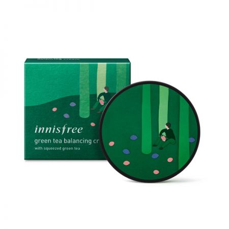 innisfree綠茶水平衡面霜 環保手帕限定版