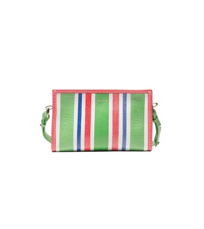 多彩條紋收納包,Balenciaga。