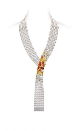 MIKIMOTO 頂級珠寶系列 Passion Fire彩寶日本Akoya真珠鑽石項鍊