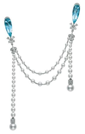 MIKIMOTO 頂級珠寶系列 海水藍寶日本Akoya真珠鑽石胸針