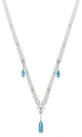 MIKIMOTO 頂級珠寶系列 海水藍寶日本Akoya真珠鑽石項鍊