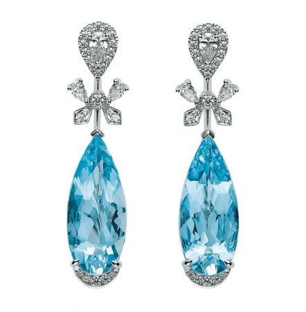 MIKIMOTO 頂級珠寶系列 海水藍寶鑽石耳環