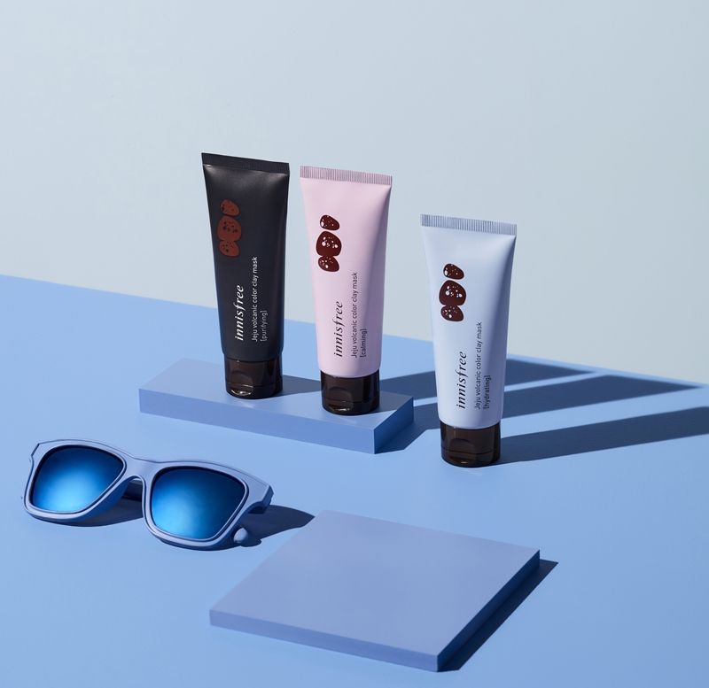 innisfree濟州島火山泥調色面膜情境照。