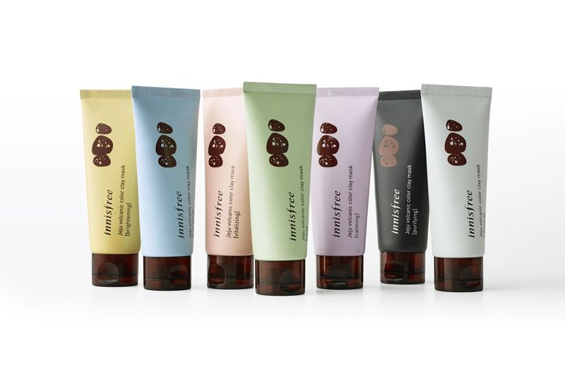 innisfree濟州島火山泥調色面膜全系列,各款皆為70ml,NT280。