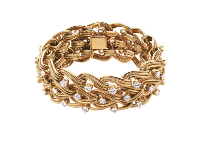 BVLGARI Hertaige典藏系列頂級黃金與鑽石手環(MUS0279)