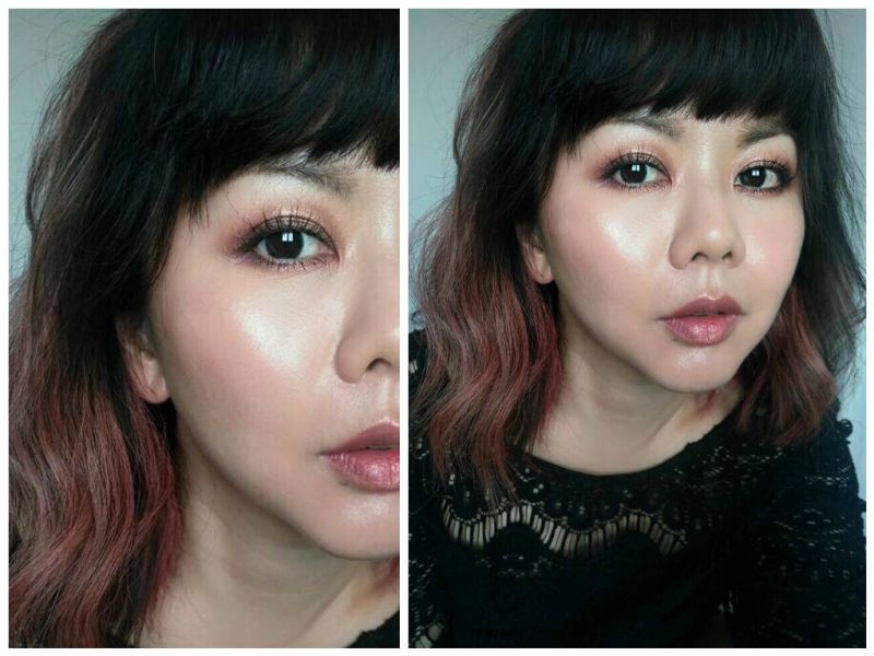整體妝容EYE COLOR QUAD 04 HONEYMOON (示範色)搭配TOM FORD 的底妝,完全變身自體發光機!