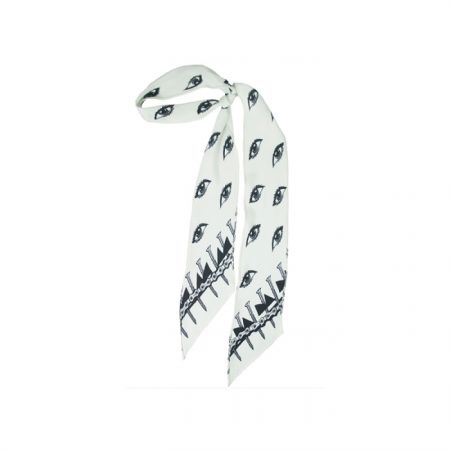 白色眼睛圖案絲巾,Rockins,$4,580。
