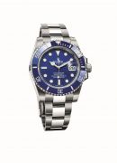 Submariner Date 材質:18ct白色黃金 錶面顏色:藍色 抗刮損Cerachrom陶質字圈,鉑金塗層數字及刻度 勞力士3135型自動上鏈機芯,旋入式三扣鎖三重防水系統 防水深度達300米(1,000呎) 定價:NTD$1,123,000