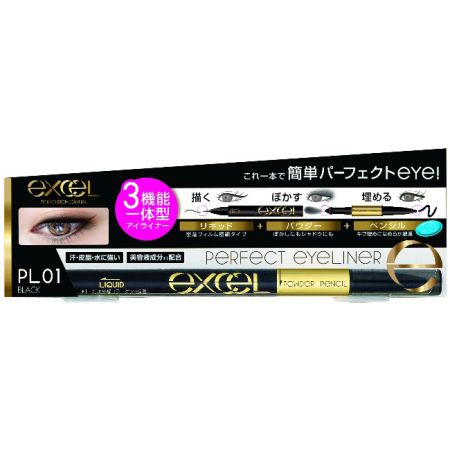 EXCEL3合1炫目眼線液01黑色,NT645