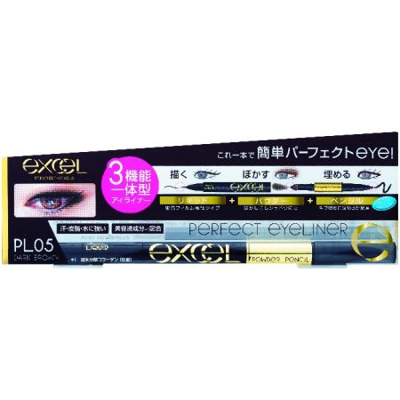 EXCEL3合1炫目眼線液05棕黑色,NT645