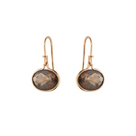 GEORG JENSEN SAVANNAH 18K玫瑰金煙水晶耳環 建議售價NT$22,500