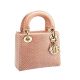 獨賣限定Mini Lady Dior 粉色莽蛇皮迷你款提包