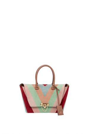 彩色拼接手提包,Valentino。