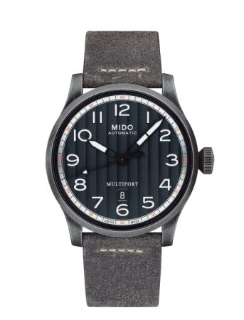 Multifort Escape 先鋒系列 1947 復刻腕錶,直徑 44mm 仿古精鋼材質,自動機芯,Mido。