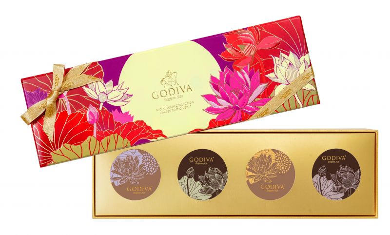 GODIVA中秋節巧克力蛋糕月餅禮盒4顆裝NT$1150