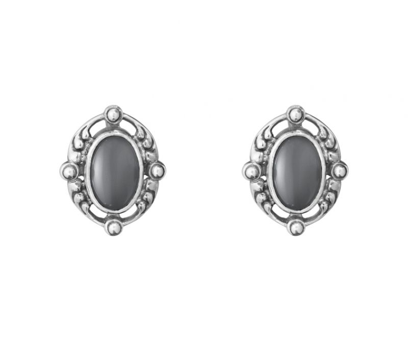 GEORG JENSEN_2018年度紀念純銀灰月石耳夾